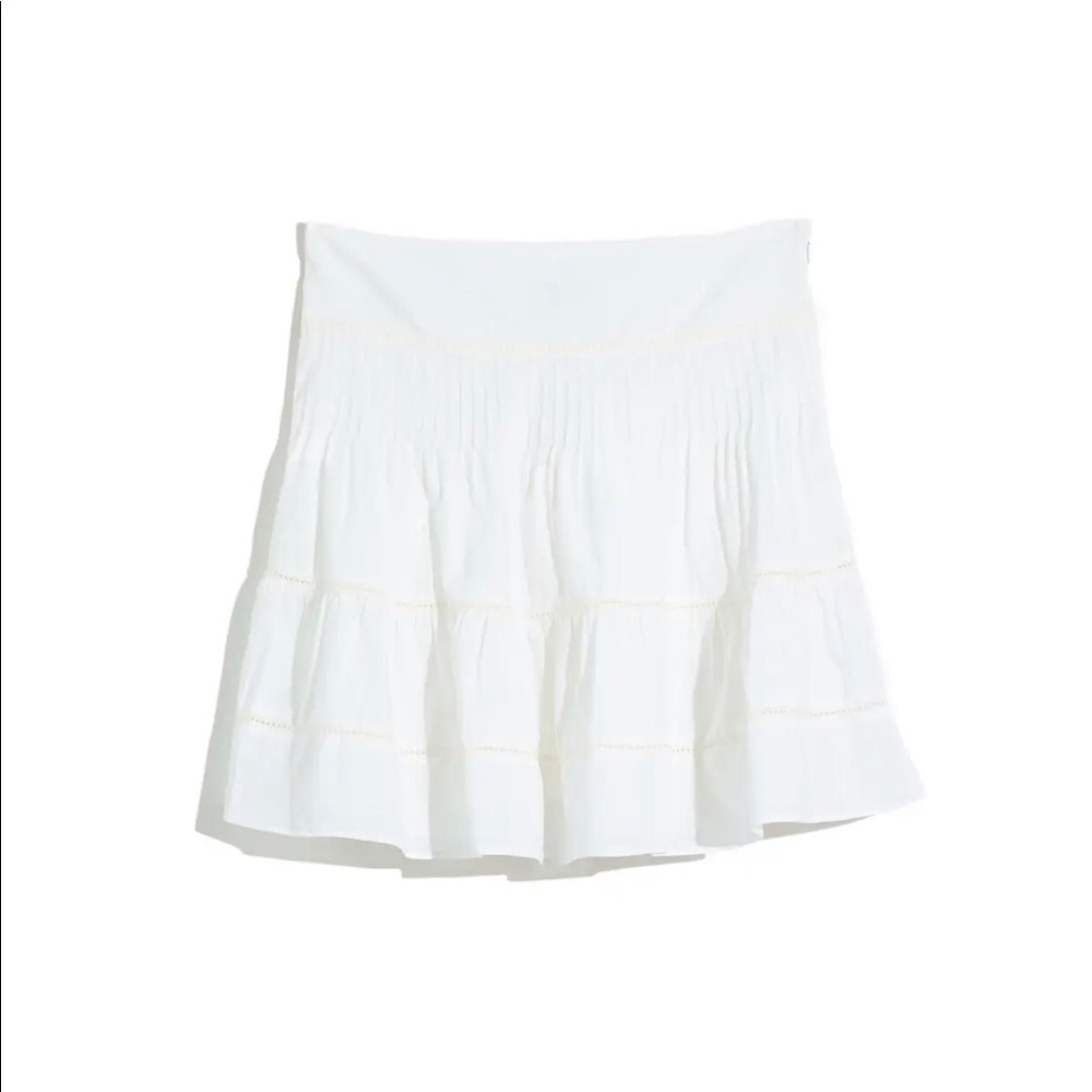 Madewell White Pintuck Skirt